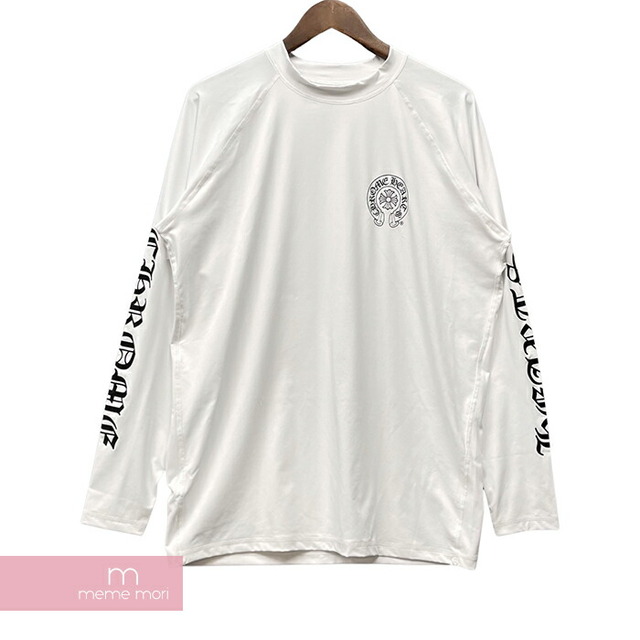 CHROME HEARTS LS Rash Guard クロムハーツ ロングスリーブラッシュガード 長袖カットソー ロゴプリント ホースシュー サーフィン ボディスーツ インナー ホワイト サイズXL【230330】【新古品】【me04】