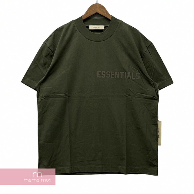 FEAR OF GOD ESSENTIALS 2023SS SS Tee Off Black エッセンシャルズ ショートスリーブTシャツ オフブラック 半袖カットソー シリコンロゴ オリーブブラック サイズM【23030】【新古品】【me04】