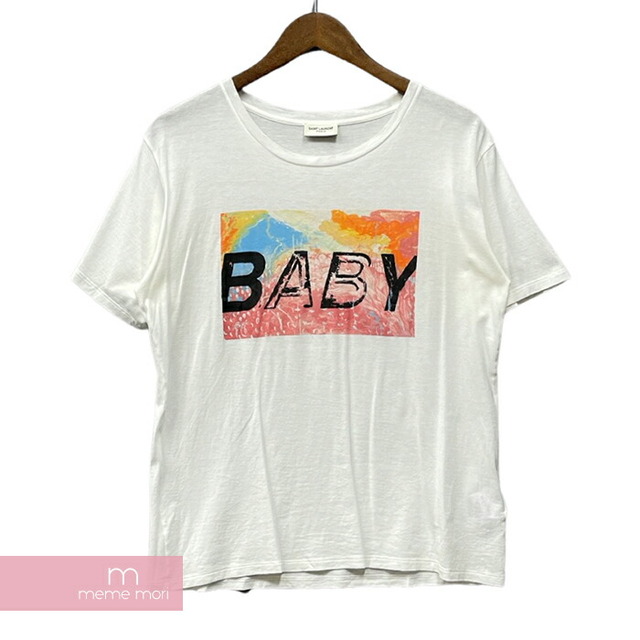 SAINT LAURENT PARIS 2016SS Baby Tee 416625 Y2WW2 サンローランパリ ベイビーTシャツ 半袖カットソー プリント ホワイト サイズM【230324】【-C】【me04】