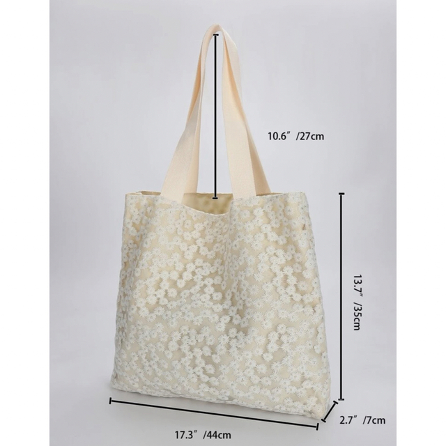 花刺繍　トートバッグ レディースのバッグ(トートバッグ)の商品写真
