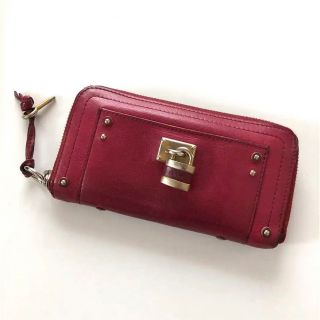 クロエ(Chloe)のChloeクロエ長財布　アンティーク　レッド(財布)