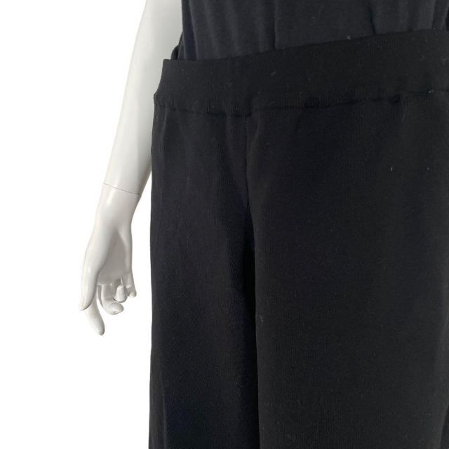 MARSHALL TERRE クロップドワイドパンツ ウエストゴム 無地 2 黒の通販