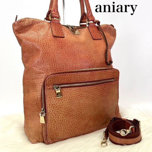 アニアリ トートバッグ AEL TOTE 2way レザー ビジネス A4収納可