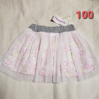 新品 100 チュールスカート インナーパンツ ショートパンツ お花(スカート)