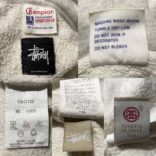 ストゥーシー × チャンピオン ジップパーカー ワールドツアー XL