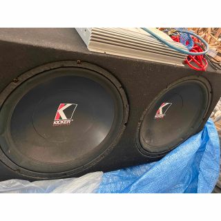 キッカーウーハーアルパインアンプセットケーブル付きの通販 by