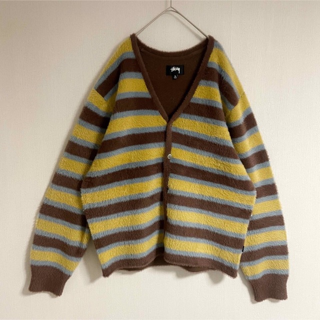 超希少✨ STUSSY カーディガン ボーダー XL ゆるだぼ モフモフ