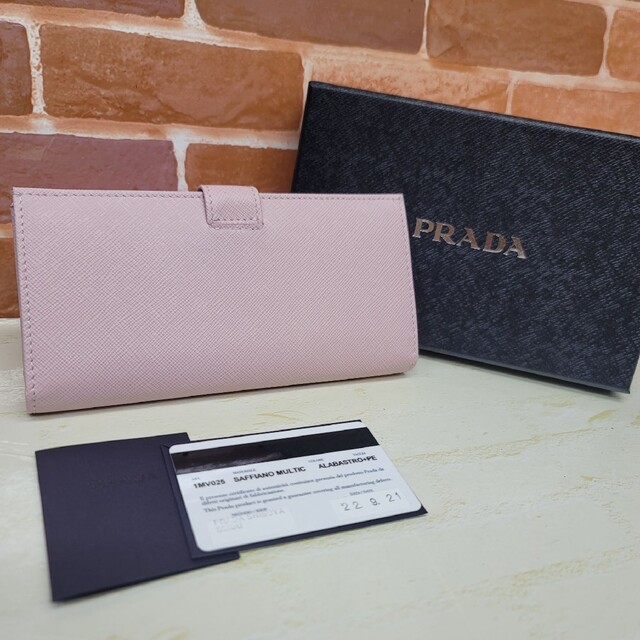 新品未使用 新作PRADA☆鑑定済☆サフィアーノ1MV025ピンク プラダ財布