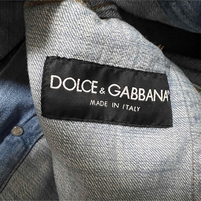☆DOLCE&GABBANA デニムジャケット 48/ダメージ加工 ☆ - Gジャン