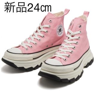 コンバース(CONVERSE)の新品　converse 厚底　ピンク　24㎝(スニーカー)