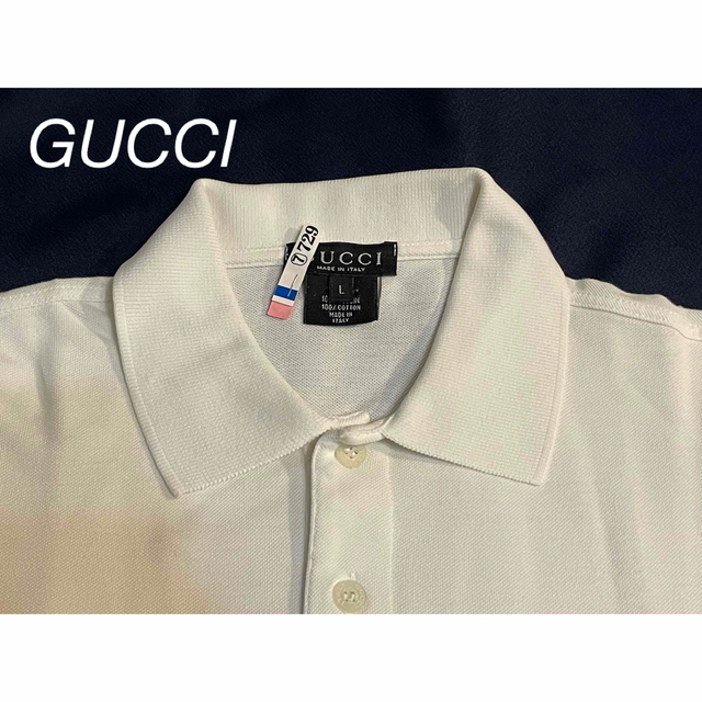 Gucci(グッチ)のGUCCI  グッチ　ポロシャツ　ホワイト メンズのトップス(ポロシャツ)の商品写真