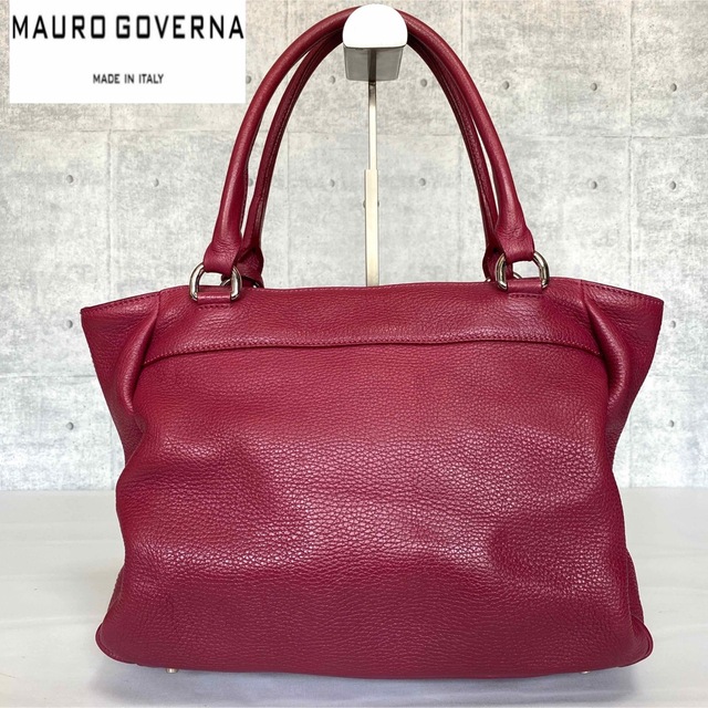 美品】MAURO GOVERNA ルビーレッド トリヨンレザー トートバッグ-