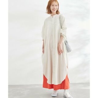 ロペピクニック(Rope' Picnic)の【オフホワイト（15）】リンクコーデ/麻混シャツワンピース(ロングワンピース/マキシワンピース)