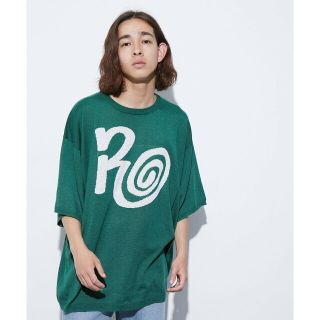 【グリーン（30）】re_k by JUNRED / アソートアート半袖ニットプルオーバー(Tシャツ/カットソー(半袖/袖なし))