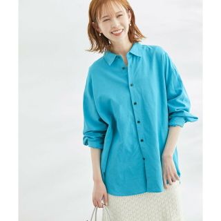 ロペピクニック(Rope' Picnic)の【ターコイズ（49）】洗える/麻混カラーシャツ(シャツ/ブラウス(長袖/七分))