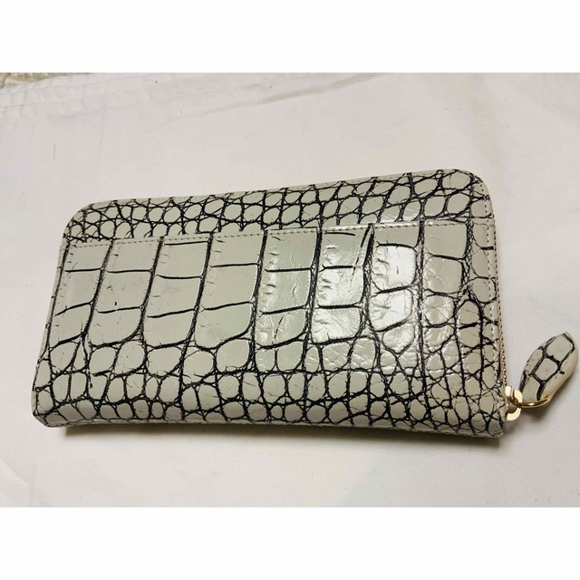 値下しました】クロコダイル 長財布 ラウンドファスナー ワニ革 バニラ ...