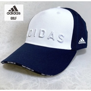 アディダス(adidas)のadidas Golf 日本正規品 ツイル トーナルロゴ キャップ 白/紺(ウエア)