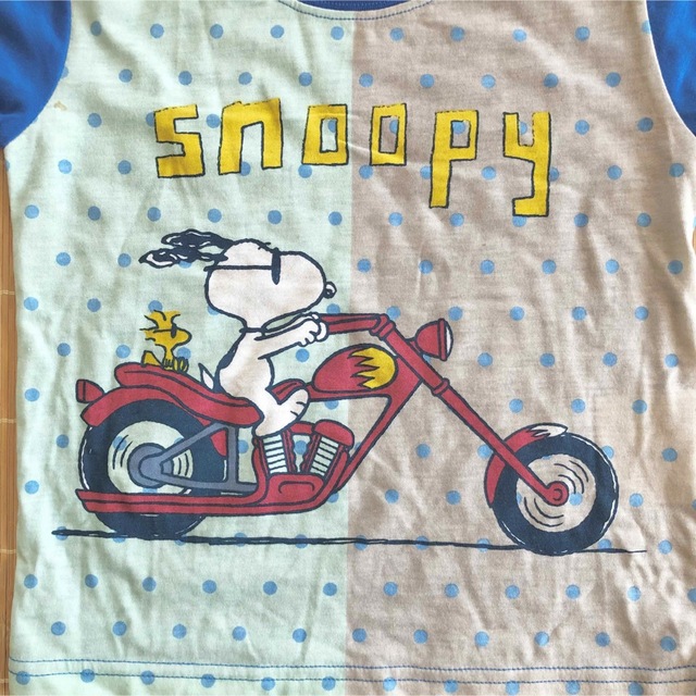 SNOOPY(スヌーピー)の新品 100cm スヌーピー 半袖パジャマ 青　夏物　SNOOPY キッズ/ベビー/マタニティのキッズ服男の子用(90cm~)(パジャマ)の商品写真