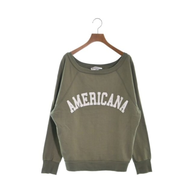 AMERICANA(アメリカーナ)のAmericana アメリカーナ スウェット F カーキ 【古着】【中古】 レディースのトップス(トレーナー/スウェット)の商品写真