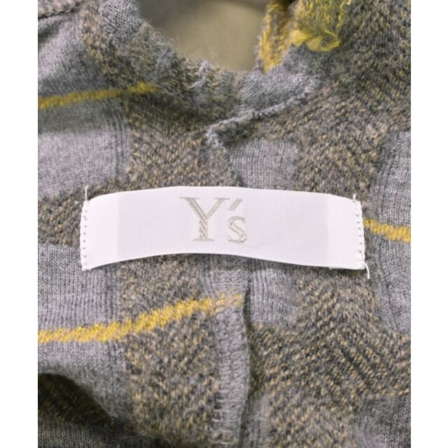Y's(ワイズ)のY's ワイズ Tシャツ・カットソー 2(S位) 白xグレーx黄(チェック) 【古着】【中古】 レディースのトップス(カットソー(半袖/袖なし))の商品写真