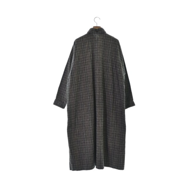 ISSEY MIYAKE(イッセイミヤケ)のISSEY MIYAKE シャツワンピース 9(M位) 茶x緑系等(チェック) 【古着】【中古】 レディースのワンピース(その他)の商品写真