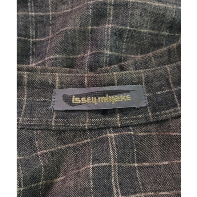 ISSEY MIYAKE(イッセイミヤケ)のISSEY MIYAKE シャツワンピース 9(M位) 茶x緑系等(チェック) 【古着】【中古】 レディースのワンピース(その他)の商品写真