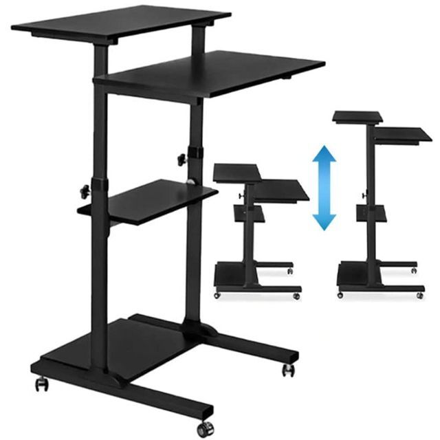 約高さ80120cm天板iimono117 スタンディングデスク 上下 昇降デスク キャスター 4段 棚