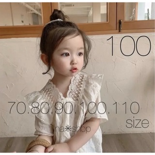 ✳︎ベビーキッズ　刺繍ブラウス　トップス　ワンピース　チュニック韓国子供服100(ブラウス)