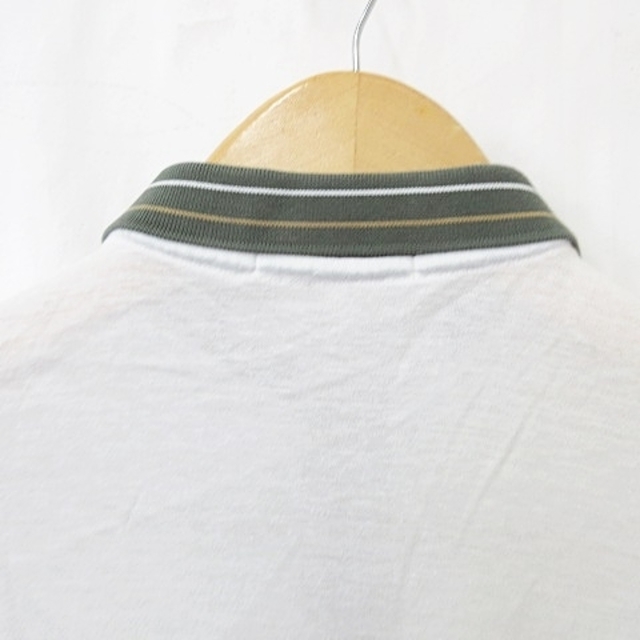 Munsingwear(マンシングウェア)のマンシングウェア ポロシャツ 半袖 ロゴ 総柄 綿 ホワイト グリーン M スポーツ/アウトドアのゴルフ(ウエア)の商品写真