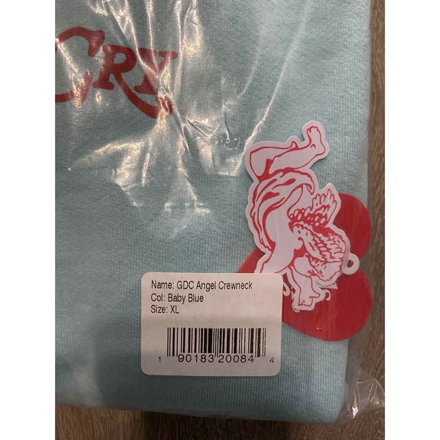 Girls Don't Cry Angel Crewneck Blue XL 代引き手数料無料 9100円引き