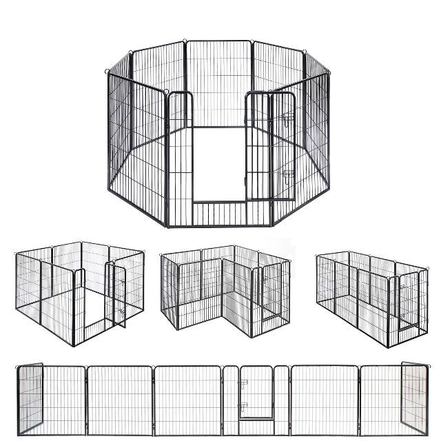 FEANDREA 犬サークル 大型犬 中型犬用 ペットフェンス 折り畳み式 スチ