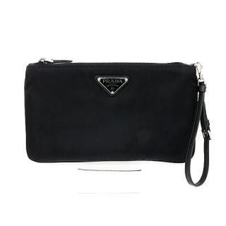 プラダ(PRADA)のプラダ PRADA ポーチ 1NH545 アウトレット クラッチバック ブラック シルバー金具 NERO ギャランティカード有り 未使用品(その他)