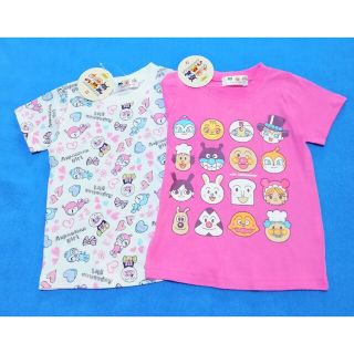 アンパンマン(アンパンマン)の新品　95cm　アンパンマン　それいけ！半袖Tシャツ2枚セット　総柄W×16p(Tシャツ/カットソー)