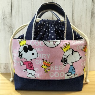 スヌーピー(SNOOPY)のSNOOPY　JOECOOL　お弁当袋　巾着トートバッグ　ジョークール(ランチボックス巾着)