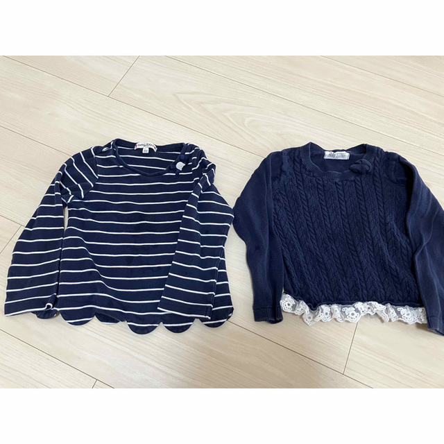 anyFAM(エニィファム)の薄手ロンT トレーナー　ネイビー　女の子 キッズ/ベビー/マタニティのキッズ服女の子用(90cm~)(Tシャツ/カットソー)の商品写真