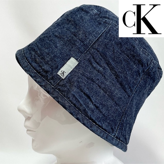 ck Calvin Klein(シーケーカルバンクライン)の【超美品】CK カルバンクライン 旧ロゴ インディゴブルーデニム バケットハット メンズの帽子(ハット)の商品写真