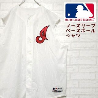 メジャーリーグ MLB 刺繍ノースリーブT ベースボールシャツ ゲームシャツ(Tシャツ/カットソー(半袖/袖なし))