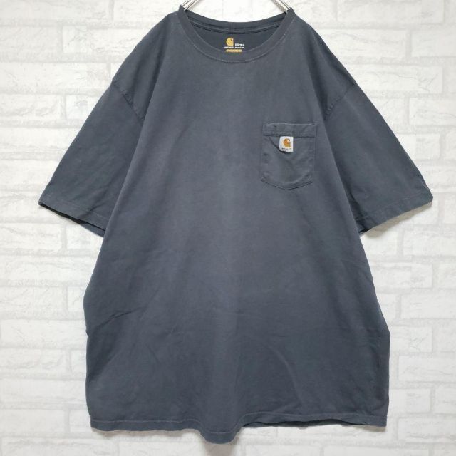 carhartt(カーハート)のカーハート Carhartt ポケットTシャツ 織りタグ 墨色 ブラック 3XL メンズのトップス(Tシャツ/カットソー(半袖/袖なし))の商品写真