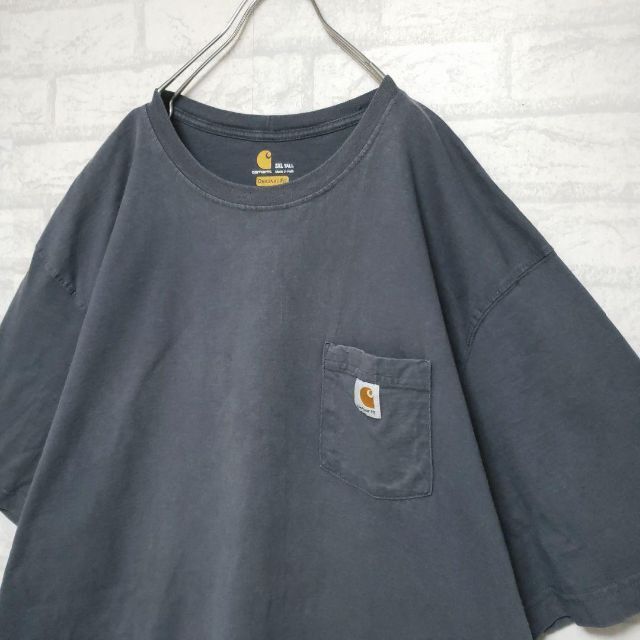 carhartt(カーハート)のカーハート Carhartt ポケットTシャツ 織りタグ 墨色 ブラック 3XL メンズのトップス(Tシャツ/カットソー(半袖/袖なし))の商品写真