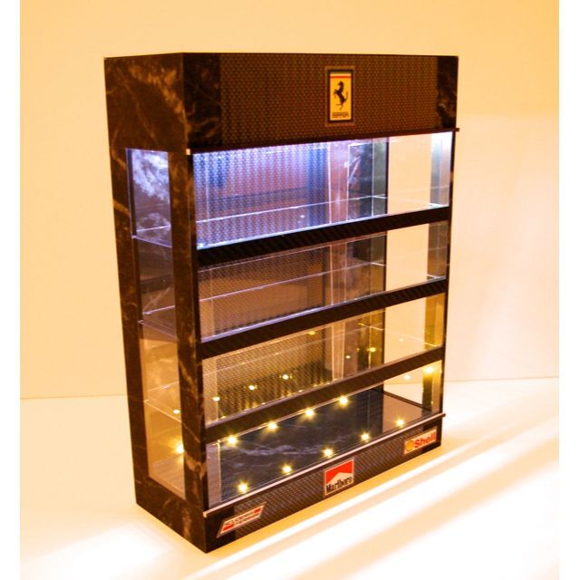 1/64展示28台可・C&M・4層式ディスプレーBOX / LED20灯ジオラマ 【送料
