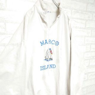 《USA》マリンスモック 刺繍 MARCO ISLAND フィッシャーマンシャツ