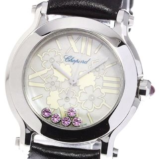 ショパール(Chopard)のショパール Chopard 8509 ハッピースポーツ 5Pピンクサファイア クォーツ レディース 良品 箱付き_747923【ev10】(腕時計)