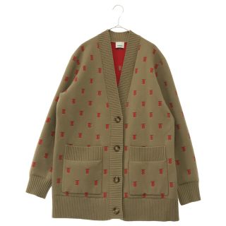 バーバリー(BURBERRY)のBURBERRY バーバリー TBロゴ カーディガン ウール カシミヤ ブラウン 8021032(カーディガン)