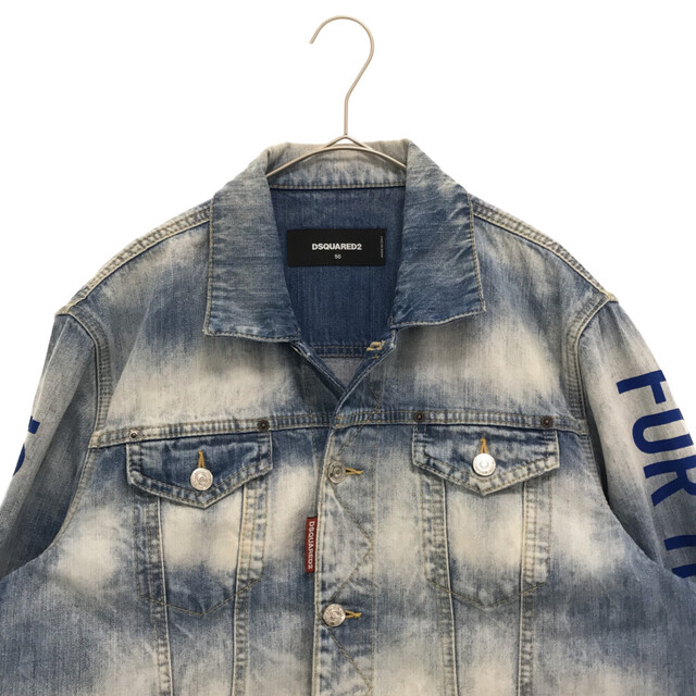 DSQUARED2 ディースクエアード 20SS PEPSI DENIM JACKET S78AN0030 S30309 ペプシロゴプリントデニムトラッカージャケット デニムジャケット ブルー68センチ肩幅