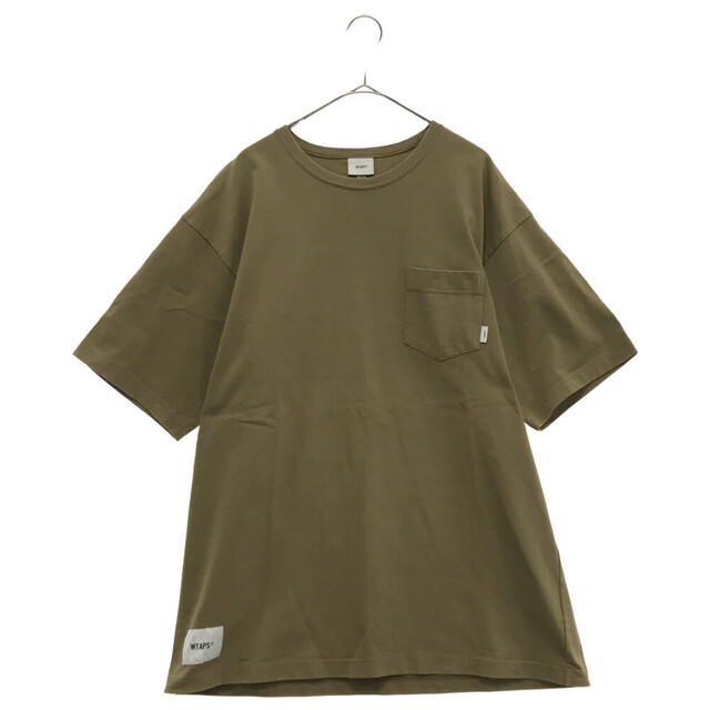 W)taps(ダブルタップス)のWTAPS ダブルタップス 20SS BLANK SS 01 TEE ワンポイントロゴ 半袖Tシャツ カットソー カーキ 201ATDT-CSM02 メンズのトップス(Tシャツ/カットソー(半袖/袖なし))の商品写真