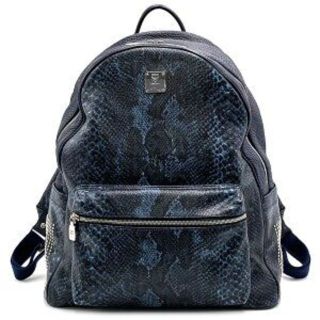 美品　MCM バックパック　リュック　ブラック　黒  ブルー　青