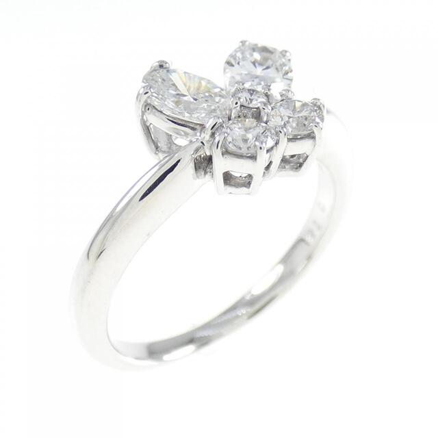特価】 K18WG バタフライ 0.78CT リング ダイヤモンド リング(指輪