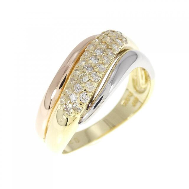 K18YG/PT/K18PG ダイヤモンド リング 0.28CT - リング(指輪)