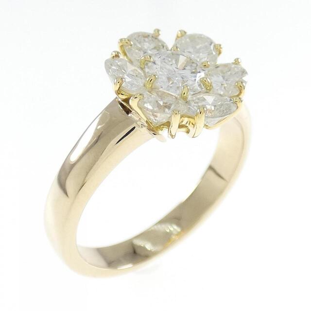 特価 K18YG フラワー ダイヤモンド リング 1.50CT リング(指輪
