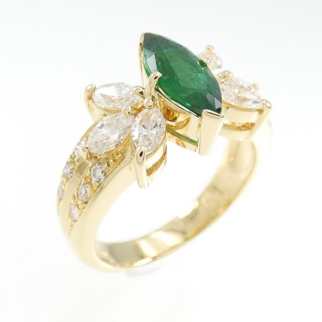 激安店舗 K18YG 0.73CT リング エメラルド リング(指輪